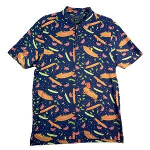 William Murray Hot Doggin’ Hot Dog Weiner Dog Novelty Golf Polo Shirt Size Small